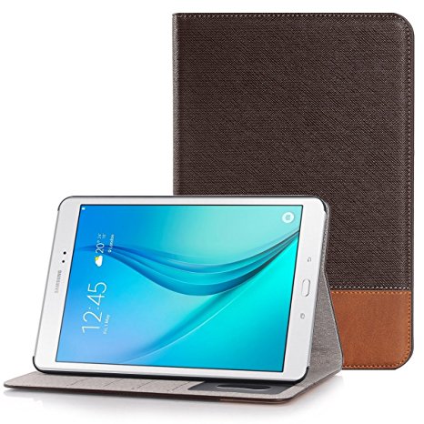 GoldCherry Samsung Galaxy Tab A 9.7 folio Case - , Kickstand ,Card Pocket Folio Leather Case Cover for Galaxy Tab A Tablet 9.7 inch, SM-T550 P550 (Galaxy Tab A 9.7 (T550) (Dark Brown)