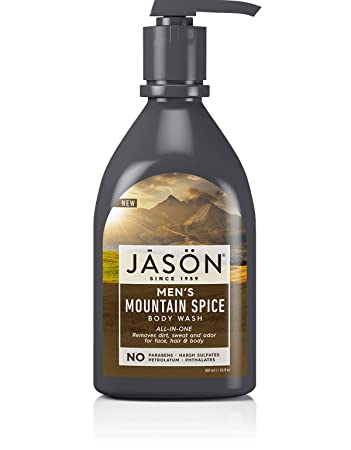 JASON Men's Mountain Spice All-In-One Body Wash, 30 Ounce Bottle