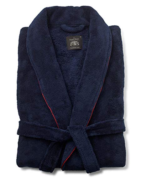 Savile Row Men’s Super Soft Dressing Gown - Fleece Lightweight Bath Robe