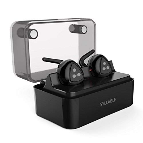 Wireless Earbuds, Syllable Bluetooth Headphones Twins Stereo Mini Richer Bass Bluetooth Earbuds Sweatproof in Ear Earphones Mic (Black)