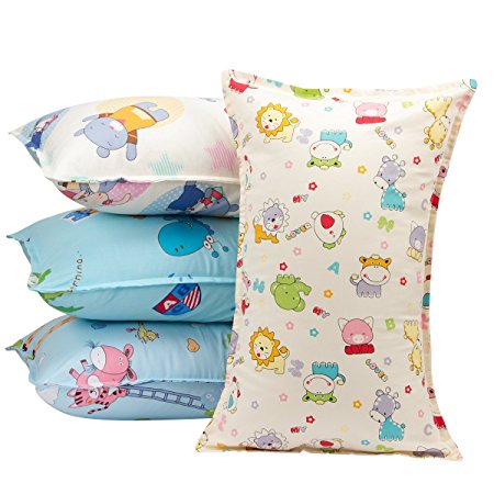 Biubee 4 pack Toddler Pillow Case, 14”X 21” Natural Organic Cotton Pillow Cover Envelop Style for Baby, Infant and Toddler