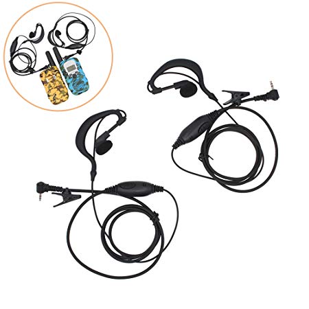 2 Packs of Headset 2.5mm Jack Earpiece with Microphone for M880 T228 T328 T388 VT8 Two Way Radio