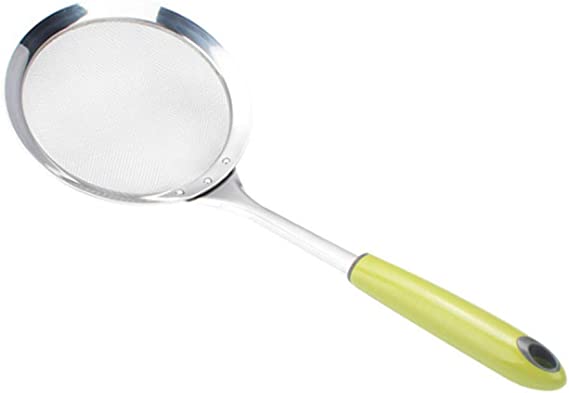 DOITOOL Stainless Steel Fine Mesh Strainer Hot Pot Fat Skimmer Spoon for Skimming Grease and Foam 13cm