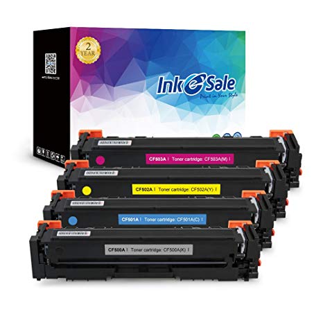 Ink E-Sale Toner Cartridge Replacement for HP 202A CF500A CF501A CF502A CF503A Toner Cartridge Black Cyan Magenta Yollow Color Set for use with HP 202A 202X M254 MFP M281 MFP M280 Printer