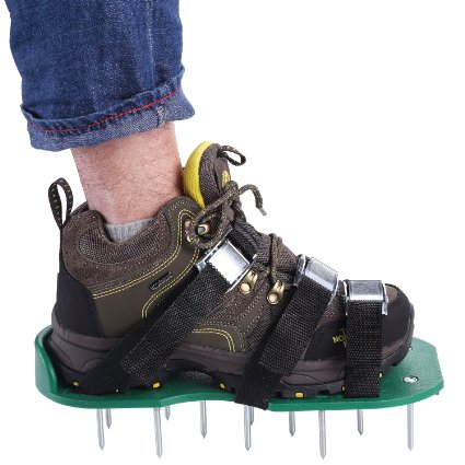 Lawn Aerator Sandals  Aerating Spikes Heavy Duty Spiked Shoes 3 Straps with Zinc Alloy Metal Buckles and Nails for Lawn Care Aeration by Lizber