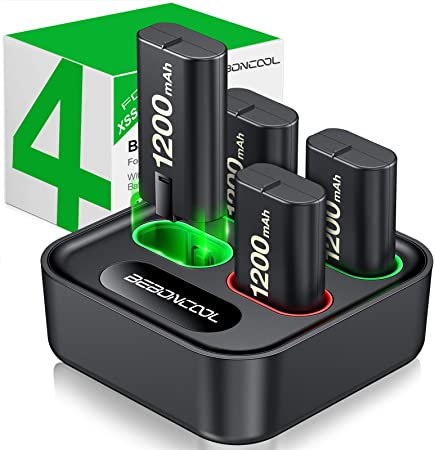 Charger for Xbox One Controller Battery Pack, with 4 x 1200mAh Rechargeable Xbox One Battery Charger Charging Kit for Xbox One, Xbox Series X|S, Xbox One X/Xbox One S/Xbox One Elite Controllers