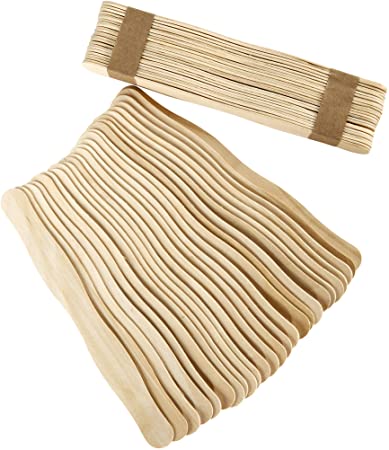 Artlicious - 100 Unfinished Natural Wood Wavy Popsicle Craft Sticks, 8 inch Long, Great for Paint Sticks, Tongue Depressors (100 Wavy Sticks)