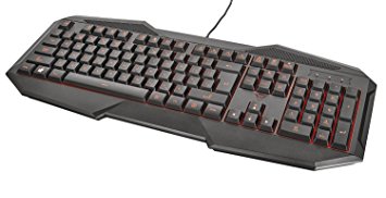 Trust Gaming GXT 830 Gaming Keyboard with 3 Color LED Ilumination, 6 Simultaneous Key Pressings & 12 Multimedia Keys