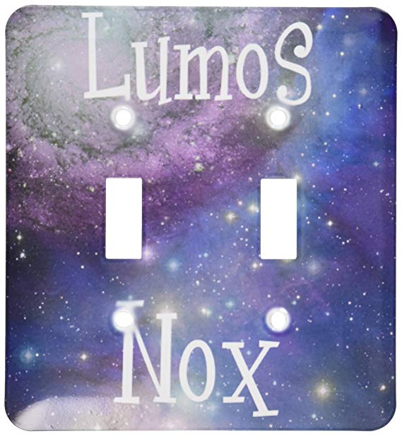 3dRose LLC lsp_123128_2 Lumos Nox Meaning Light Dark Night Darkness On Or Off Starry Sky Space Stars Galaxies Double Toggle Switch