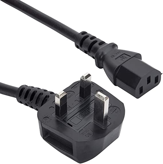 Computer Spares 3m UK Kettle Lead Computer Power Cable 3 Pin 240V Plug to IEC Connector C13 6A
