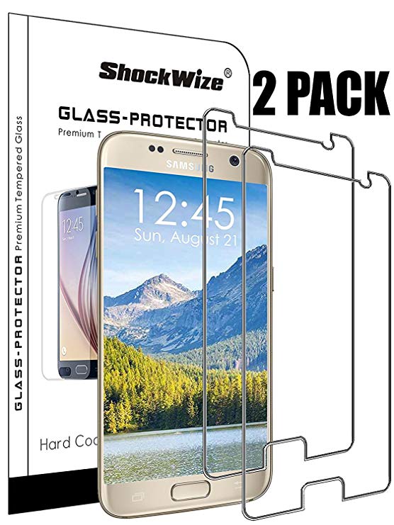 ShockWize [2 Pack] [Tempered Glass] .3mm Thin Ballistic Premium Real Glass Screen for Samsung Galaxy S9  [NOT S9], Clear