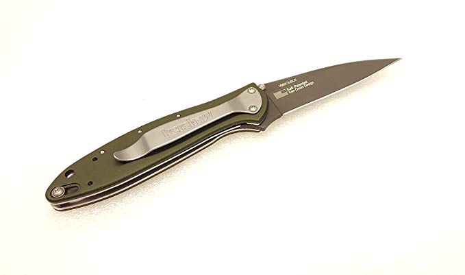 Kershaw Leek Plain Edge Folding Knife Manual Opening - Black/Olive