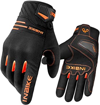 INBIKE Breathable Motorcycle Gloves Men Motorbike Riding Touchscreen Hard Knuckle TPR Palm Pad