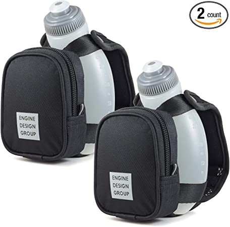 NGN Sport - Running Water Bottle Handheld | Hydration Bottle & Pack with Zippered Pocket - 10 oz