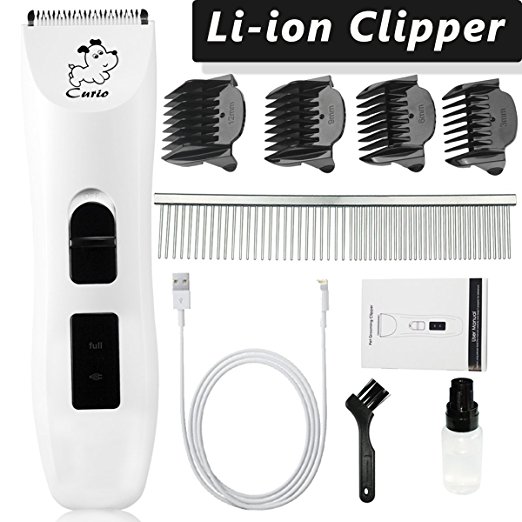 Premium Li-ion Pet Grooming Clippers Low Noise Pet Clippers for Dogs Cats, Cordless Dog Clippers Kit for Small / Medium Dogs Professional