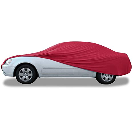 Budge Soft Stretch Car Cover Indoor Fits Cars up to 19' Long, RSC-4 (Nylon and Polyester, Red)