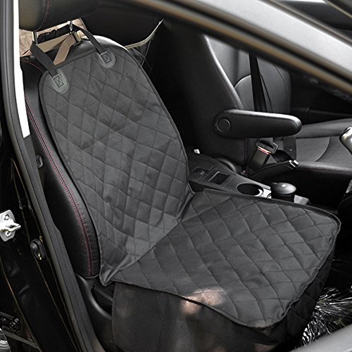 Amzdeal® Waterproof Pet Bucket Seat Cover Dog Car Front Seat Cover Single Seat Cover for Dog Pet Seat Protector (Black)