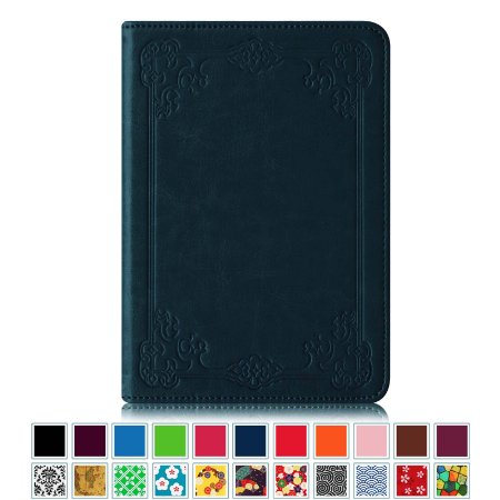 Fintie Folio Case for Kindle Paperwhite - The Book Style PU Leather Cover Auto Sleep/Wake for All-New Amazon Kindle Paperwhite (Fits versions: 2012 2013 2014 and 2015 New 300 PPI), Vintage Blue Rose