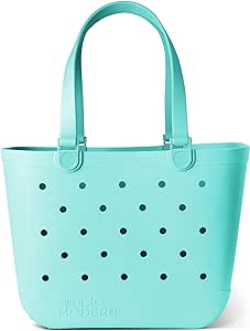 Simple Modern Beach Bag Rubber Tote | Waterproof Extra-Large Tote Bag with Zipper Pocket for Beach, Pool Boat, Groceries, Sports | Getaway Bag Collection | Ocean Water