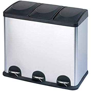The Step N' Sort, 3  Compartment 12 Gallon/45 Litre Trash and Recycling Bin