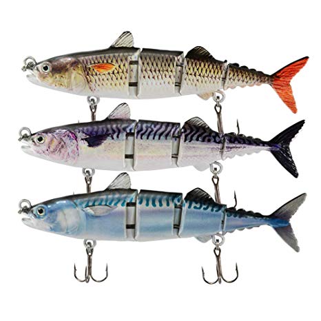 ROSE KULI Fishing Lures Lifelike Bass Lures Multi Jointed Swimbaits Slow Sinking Hard Bait Fishing Tackle Kits