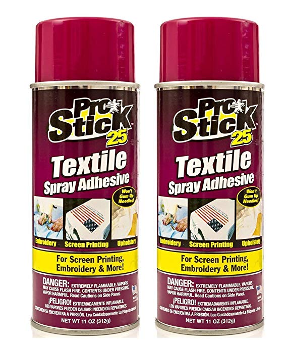 2 Pack Spray on Adhesive LARGE 11.0 -Ounce. for Embroidery, Quilt Basting, Mounting Stencil, Screen printing. Easy to Bond & Tack, Spray, Removable, Restickable Glue for Fabric, Textile & more