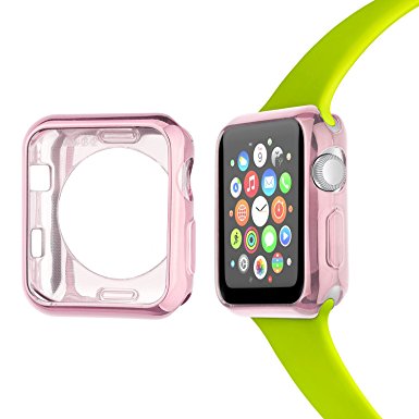 Apple Watch Case 38mm, Ritastar Flexible Slim TPU iWatch Protective Scratch-resistant Bumper Cover Protector Case for Apple Watch Series 2, Series 1, Nike  (Rose Gold)