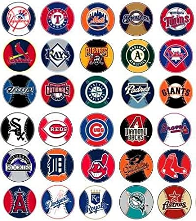 A&A MLB Major League Baseball Prismatic Stickers Set of 30 Teams