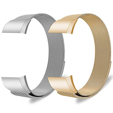 Oitom Bands Compatible with Fitbit Charge 2 Accessory Replacement Bands (2 Pack),(2 Size Choice) Large 6.7-9.3 inch or Small 5.1-6.8 inch,8 Combo Color Available …