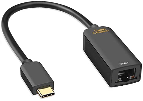 USB-C to Ethernet Adapter 1000 Mbps Compatible with Nintendo Switch MacBook Pro Galaxy S10, CableCreation Type-C to Wired RJ45 Gigabit Network for Windows/macOs/Linux/Laptop/PC/Cellphone