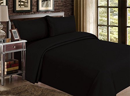 Red Nomad Luxury Duvet Cover and Sham Set, 3 Piece, Full/Queen, Black