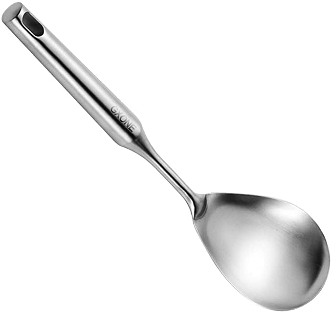 Cooking Spoon,304 Stainless Steel Large Serving Spoons,Silver/12.6Inch