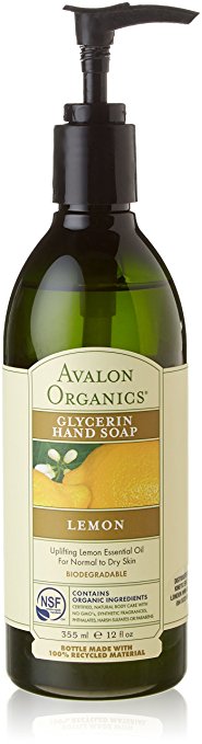 Avalon Organics Glycerin Hand Soap, Lemon, 12 Ounce (Pack of 3)