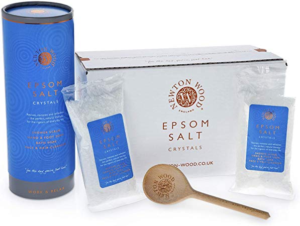 Newton Wood Epsom Salt Organic Natural Crystals 1.5 kg Gift Set for Birthdays, Anniversary, Valentine's Day, Mother's Day, Father's Day, New Baby, Mum to Be - The Perfect Gift
