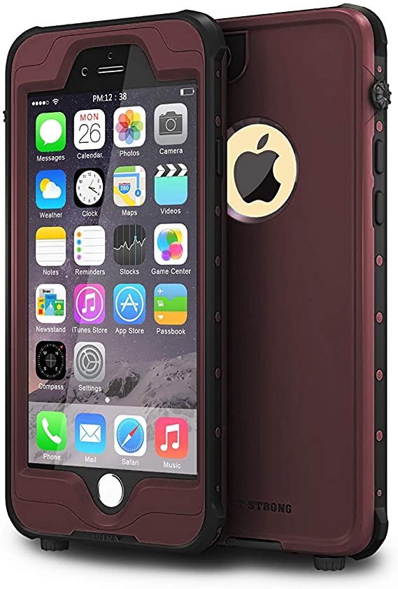 ImpactStrong iPhone 6 Waterproof Case [Fingerprint ID Compatible] Slim Full Body Protection Cover for Apple iPhone 6 / 6s (4.7") - Coffee