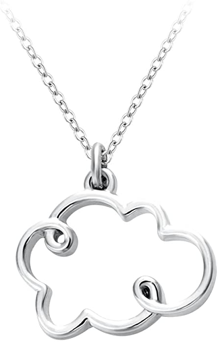 SENFAI Small Cloud Pendant Necklace Silver Lining Rain Cloud Necklace Nature Inspired Women Necklaces & Pendants