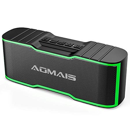 AOMAIS Sport II Mini Portable Bluetooth Speakers with 10W Superior Sound, Built-in Mic, Stereo Pairing, IPX4 Water-Resistant Wireless Speaker for Shower, Pool, Outdoors, Travel, Beach (Green)