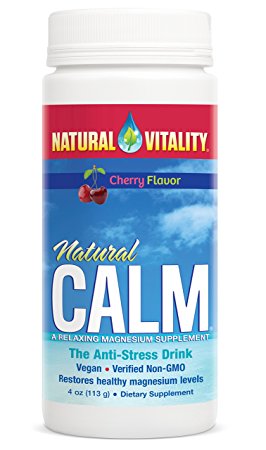 Natural Vitality Natural Calm Magnesium Anti Stress, Organic, Cherry, 4 oz