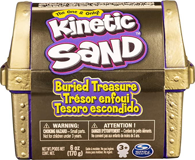 Kinetic Sand, Buried Treasure Playset with 170g of Kinetic Sand and Surprise Hidden Tool (Style May Vary)