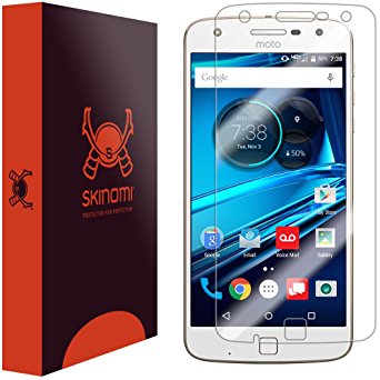 Moto Z Play Screen Protector (Z Play Droid), Skinomi TechSkin Full Coverage Screen Protector for Moto Z Play Clear HD Anti-Bubble Film