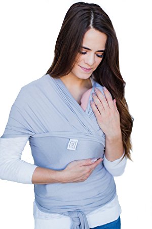 Cotton Baby Wrap – Soft, Stretchy Baby Sling Front Carrier perfect for Infants – Great for Hands-free carrying, breastfeeding, and convenience – (Taupe Gray)