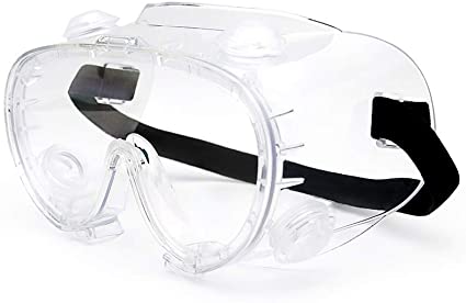 BAUHAUS Anti-Fog Protective Safety Goggles, FDA Registered Safety Goggles Fit Over Glasses, Clear Wide-Vision Eye Protection for Men and Women Adjustable Protective Eyewear