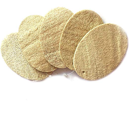 5PCS Natural Loofah Sponge Scrubber Portable Household Kitchen Cleaning Scouring Oil-free Pad Brush Cloth Squar
