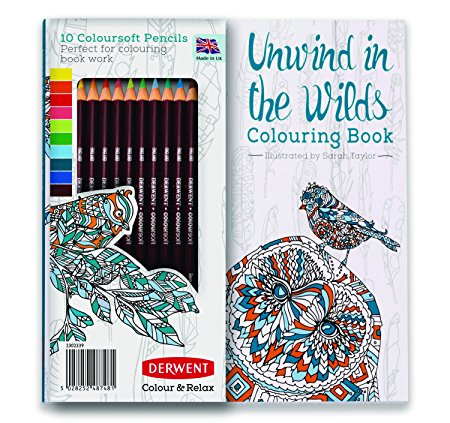 Adult Coloring Book and Colorsoft Colored Pencils: Color and Relax - Unwind in the Wilds by Derwent (2302339)