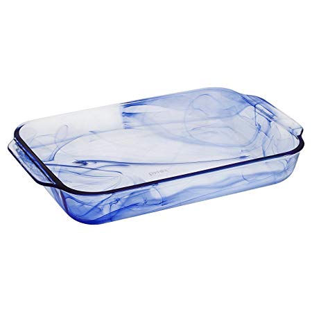 Pyrex Watercolor Collection Blue Lagoon 3 Quart Oblong Baking Dish