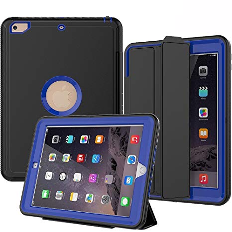 CCMAO iPad 6th Generation Case,iPad 9.7 2018 Case,Three Layer Drop Protection Rugged Shockproof Protective With Auto Wake Sleep Smart Case For Apple iPad 9.7 A1893/A1954(blue)