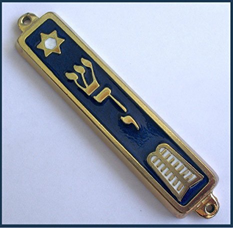 10 Commandments Mezuzah 24k Gold Plated Jewish 2.7" Mezuza Judaica Made in Israel