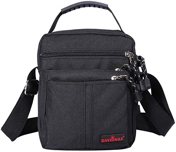 Men's Messenger Bag - Crossbody Shoulder Bags Travel Bag Man Purse Casual Sling Pack for Work Business (Black)