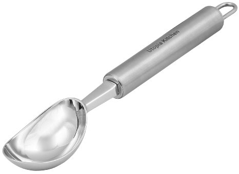 Ice Cream Scoop - Solid Stainless Steel - Hi-Luster Finish - Dishwasher Safe - By Utopia Kitchen