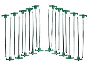 SE 9NRC10-20 Heavy-Duty Metal Tent Pegs Stake Set (20-Pack)